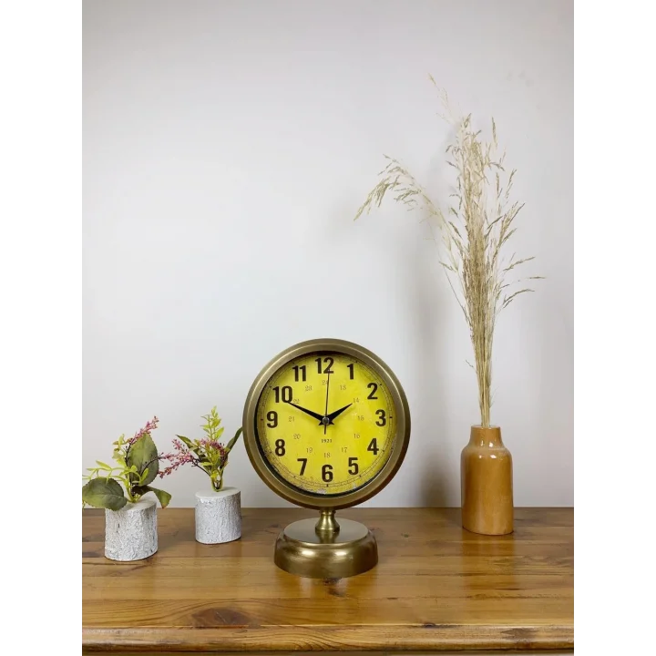 Mey İthalat® Eskitme Metal Vira Masa Saati 25×20 cm