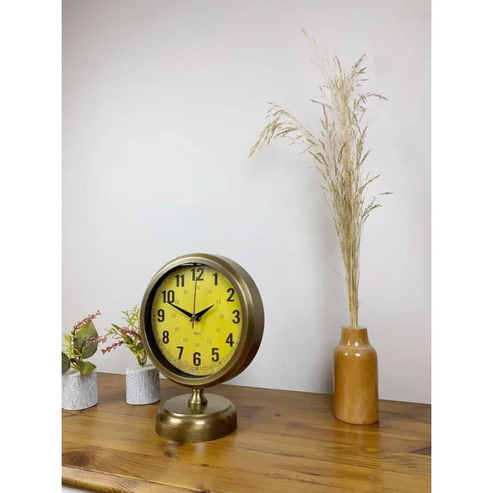 Mey İthalat® Eskitme Metal Vira Masa Saati 25×20 cm