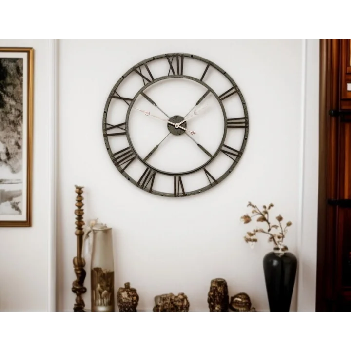 Mey İthalat® Eskitme Stil 73 Cm Duvar Saati