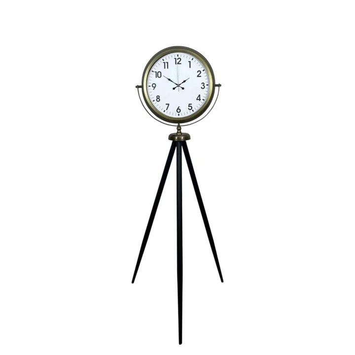 Mey İthalat® Eskitme Tripod Ayaklı Dekoratif Saat