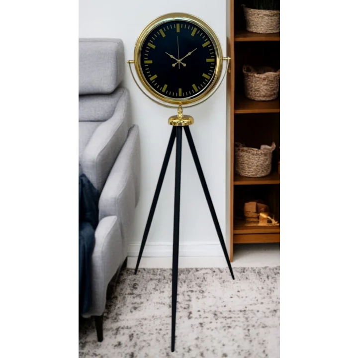 Mey İthalat® Eskitme Tripod Ayaklı Dekoratif Saat