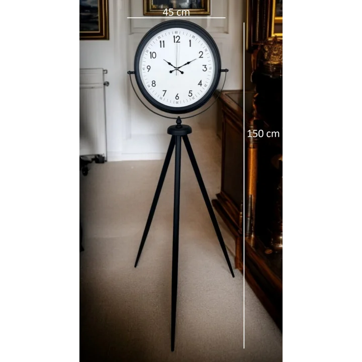 Mey İthalat® Eskitme Tripod Ayaklı Dekoratif Saat