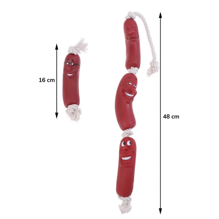 Mey İthalat®  Evcil Hayvanlar İçin Eğitici 4 Adet Sevimli Oyuncak Sosis