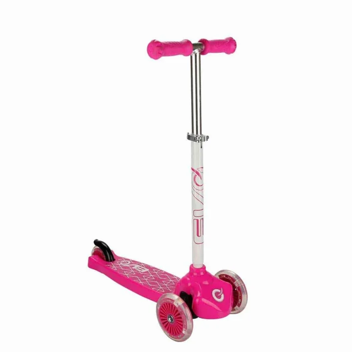 Mey İthalat® Evo Işıklı 3 Tekerlekli Pembe Scooter