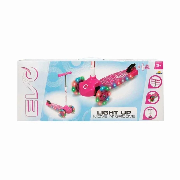 Mey İthalat® Evo Işıklı 3 Tekerlekli Pembe Scooter