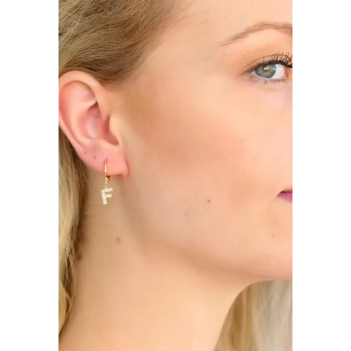 Mey İthalat® F Harf Bayan Küpe