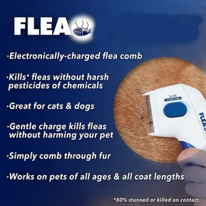 Mey İthalat® Flea Doctor Kedi ve Köpekler İçin Pilli Pire Tarağı