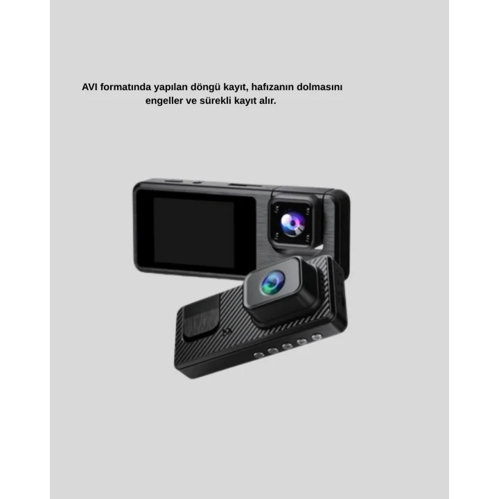 Mey İthalat® Full HD 3lü Araç Kamerası Geri Görüş Destekli Park Modlu 1080P DVR