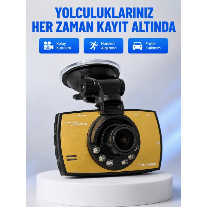 Mey İthalat® Full HD Araç Kamerası G Sensor Gece Görüşlü Dash Cam