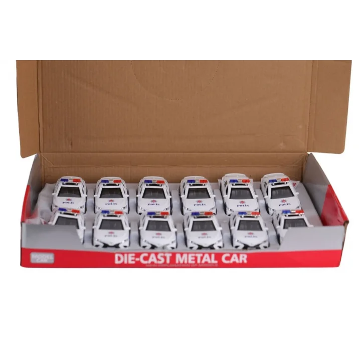 Mey İthalat® FY6238-12D DİSPLAYDA METAL ÇEK BIRAK POLİS ARABASI