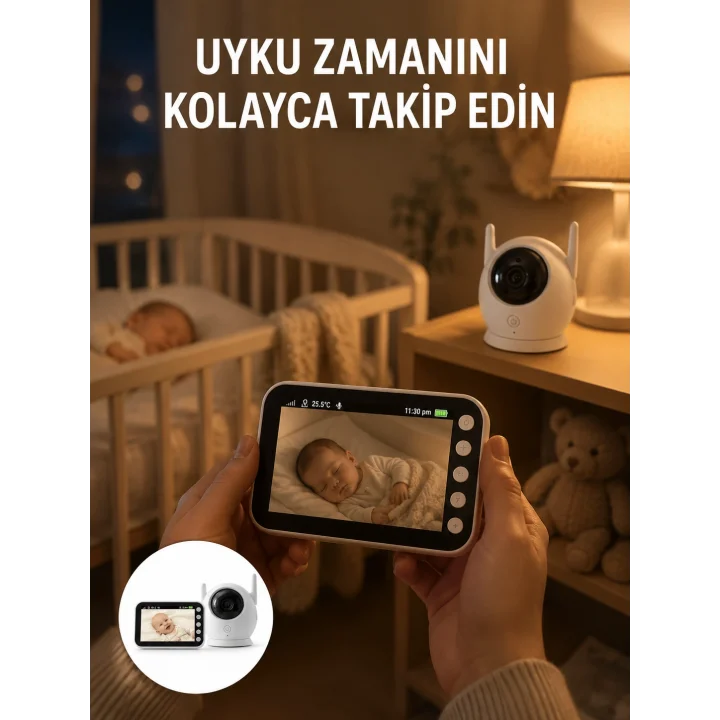 Mey İthalat® Gece Görüşlü Hareket Takipli Bebek Kamera Sistemi Yeni Nesil