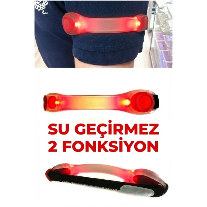 Mey İthalat® Gece Koşu Bilekliği: Su Geçirmez, 2 Fonksiyonlu, Işıklı Güvenlik Bandı