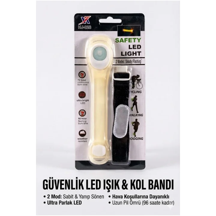Mey İthalat® Gece Koşu Bilekliği: Su Geçirmez, 2 Fonksiyonlu, Işıklı Güvenlik Bandı