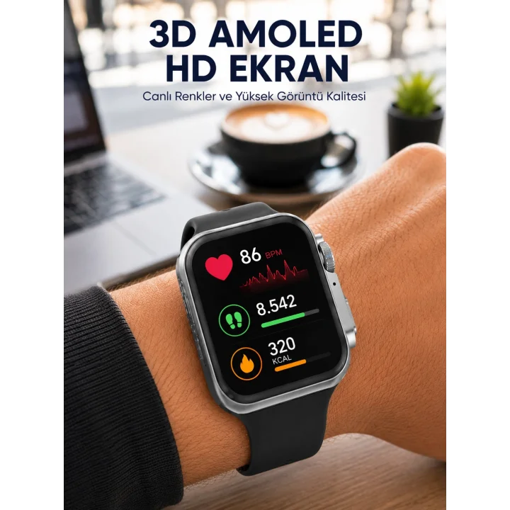 Mey İthalat® Gelişmiş Özellikli Akıllı Saat Dayanıklı Yapı ve AMOLED Ekran Yeni Nesil