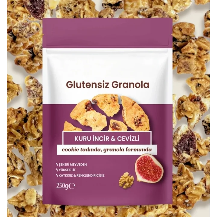 Mey İthalat® Glutensiz Granola Kuru İncir ve Cevizli 250 Gr