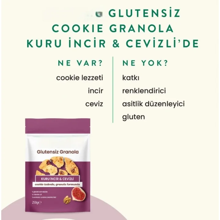 Mey İthalat® Glutensiz Granola Kuru İncir ve Cevizli 250 Gr