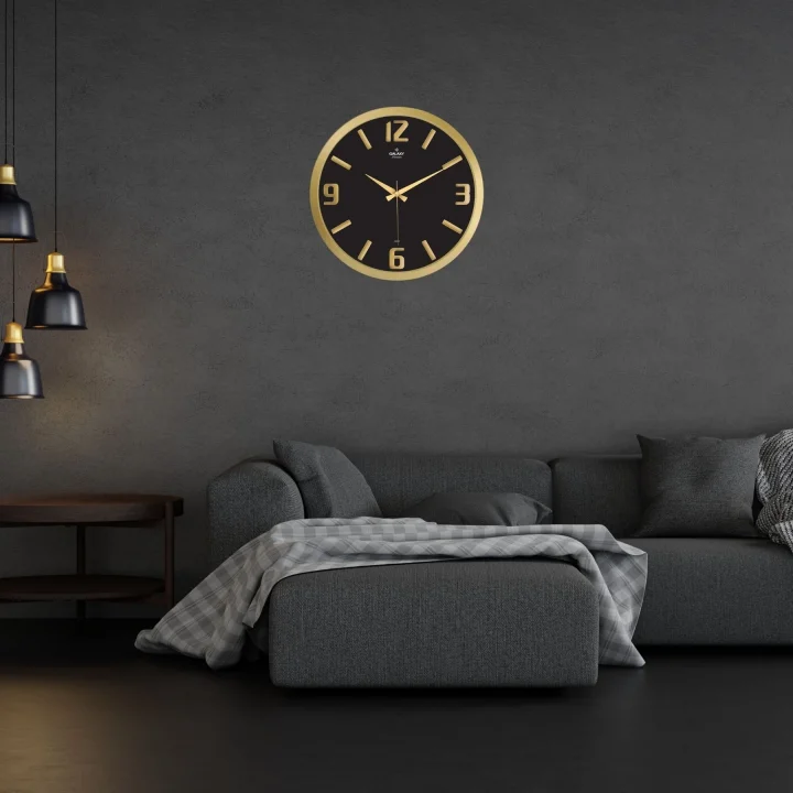 Mey İthalat® Gold 39 Cm Kabartma Rakamlı Duvar Saati