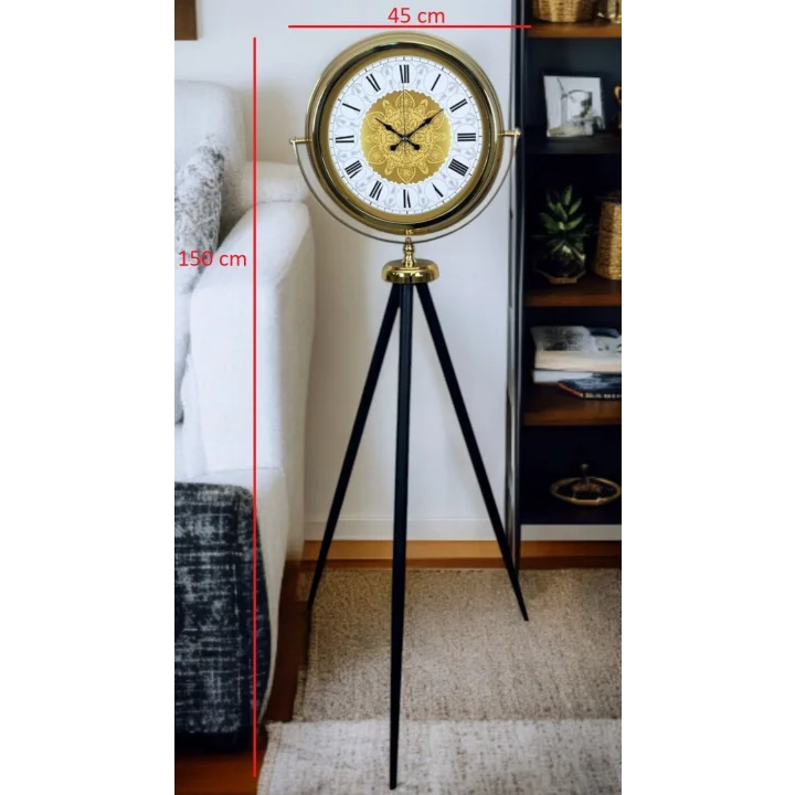 Mey İthalat® Gold Asalet Tripod Ayaklı Saat