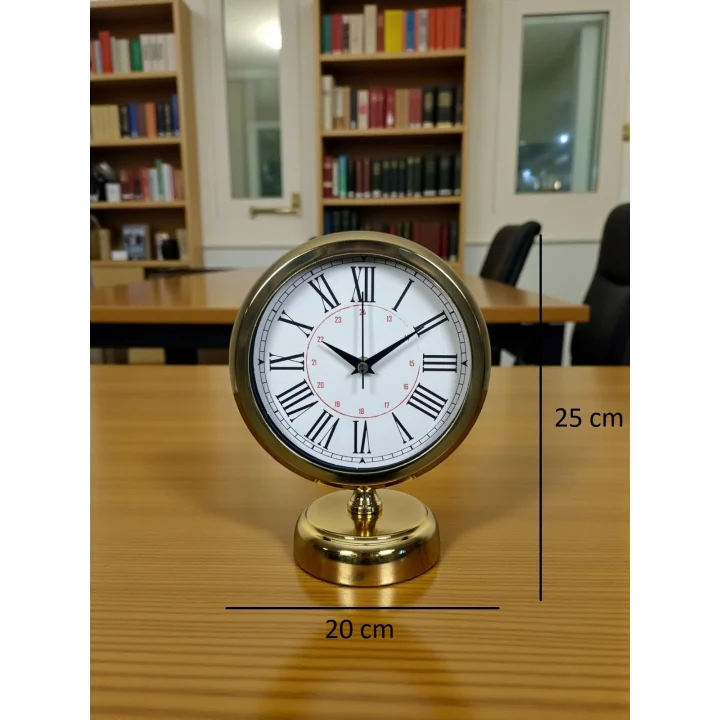 Mey İthalat® Gold Asaleti Roma 25 x 20 Cm Metal Masa Saati
