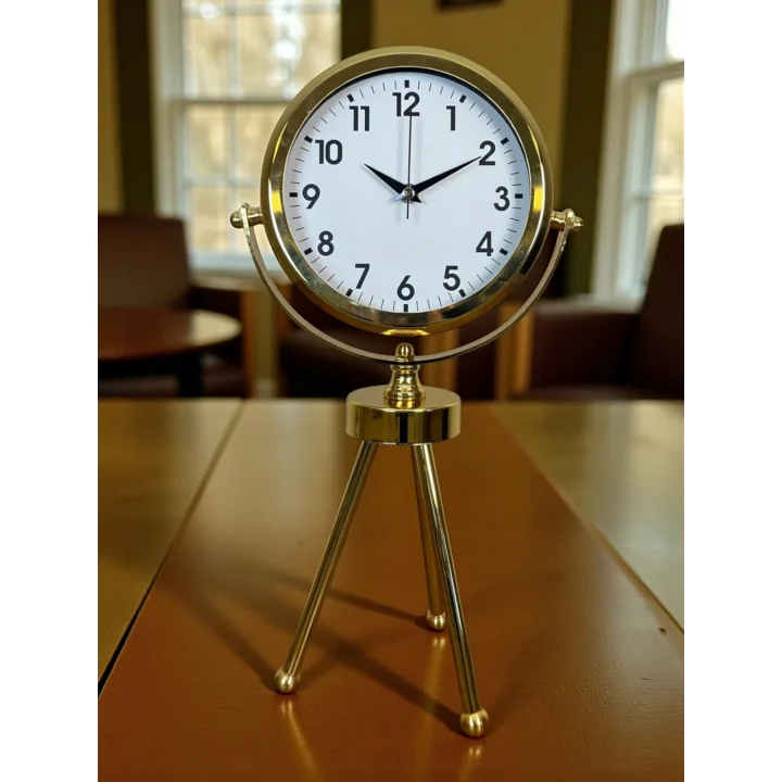 Mey İthalat® Gold Luxury Modern Üç Ayaklı Masa Saati