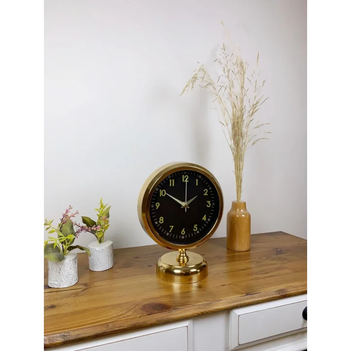 Mey İthalat® Gold Metal Tokyo Masa Saati 25×20 cm