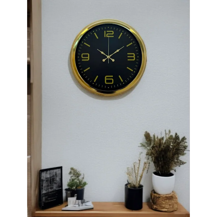 Mey İthalat® Gold Modern Rakamlı 40 Cm Metal Duvar Saati