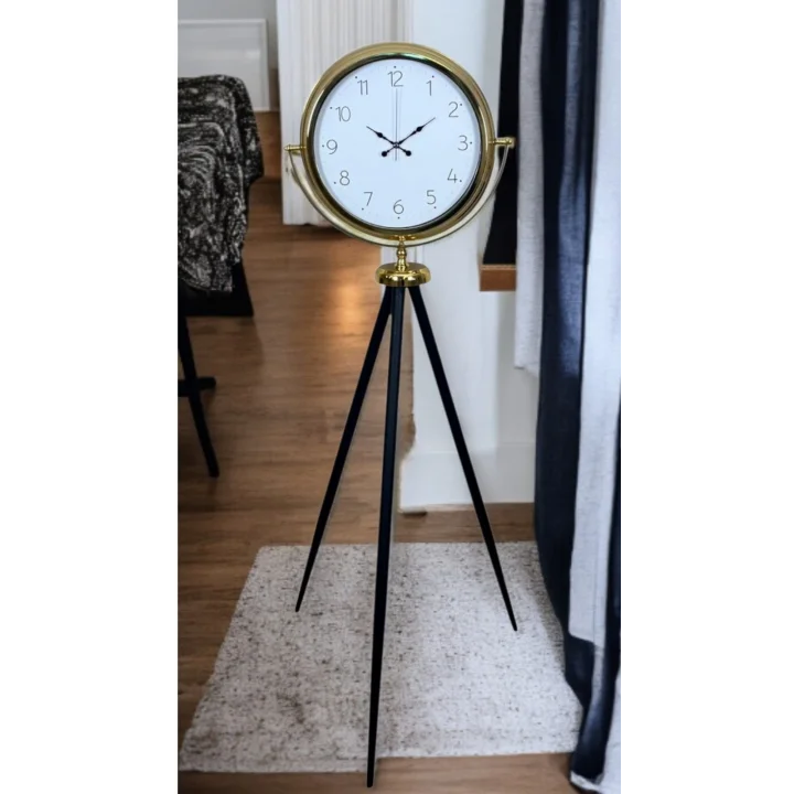 Mey İthalat® Gold Premium Dekoratif Tripod Ayaklı Saat