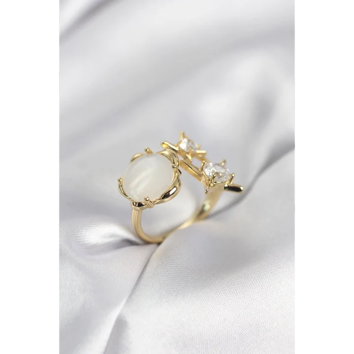 Mey İthalat® Gold Renk Kutup Yıldızı Model Kadın Yüzük