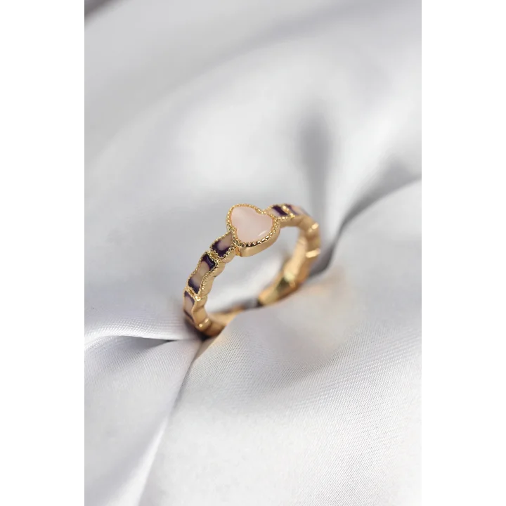 Mey İthalat® Gold Renk Mineli Su Kabağı Model Kadın Yüzük