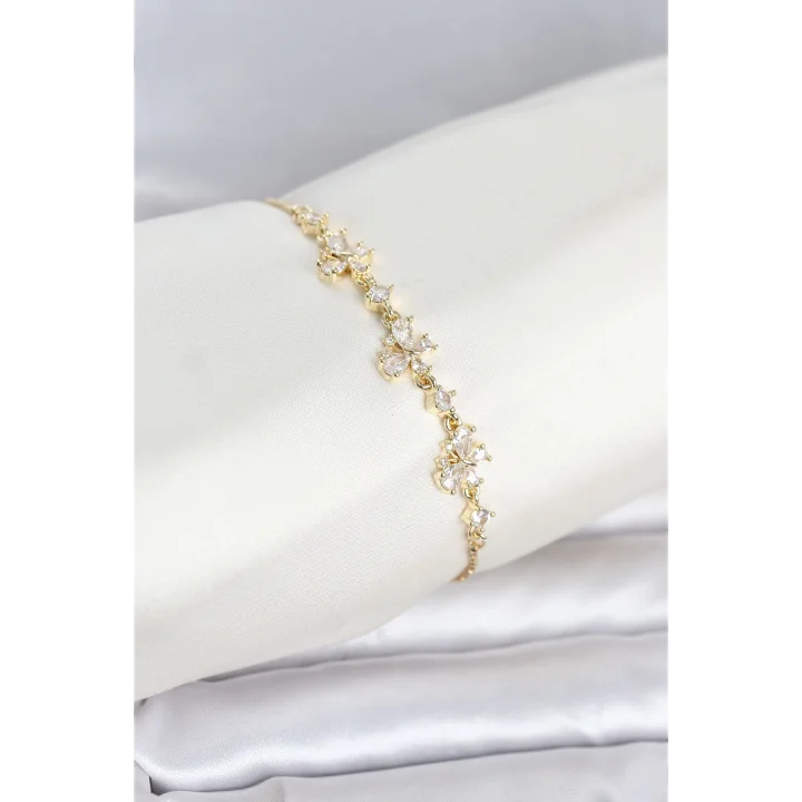 Mey İthalat® Gold Renk Pirinç Kelebek Model Asansörlü Model Kadın Bileklik