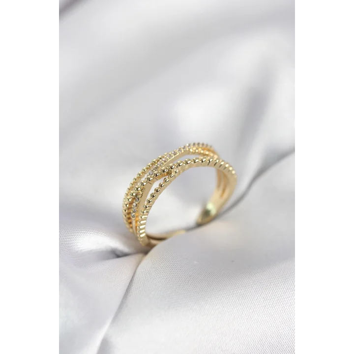 Mey İthalat® Gold Renk Sarmal Model Kadın Yüzük