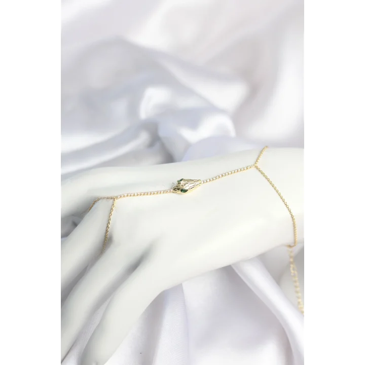 Mey İthalat® Gold Renk Yılan Model Pirinç Kadın Şahmeran