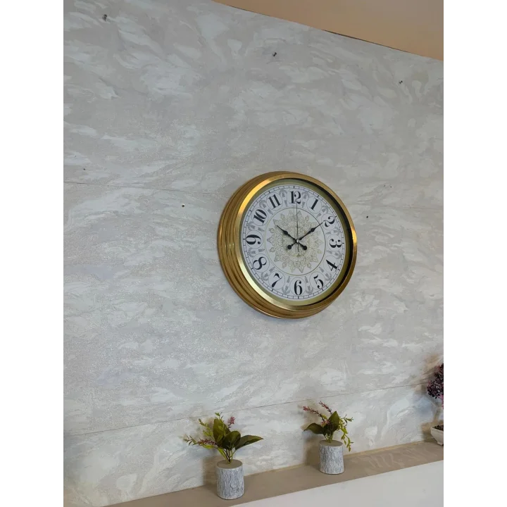 Mey İthalat® Gold Zarif 40 Cm Metal Duvar Saati
