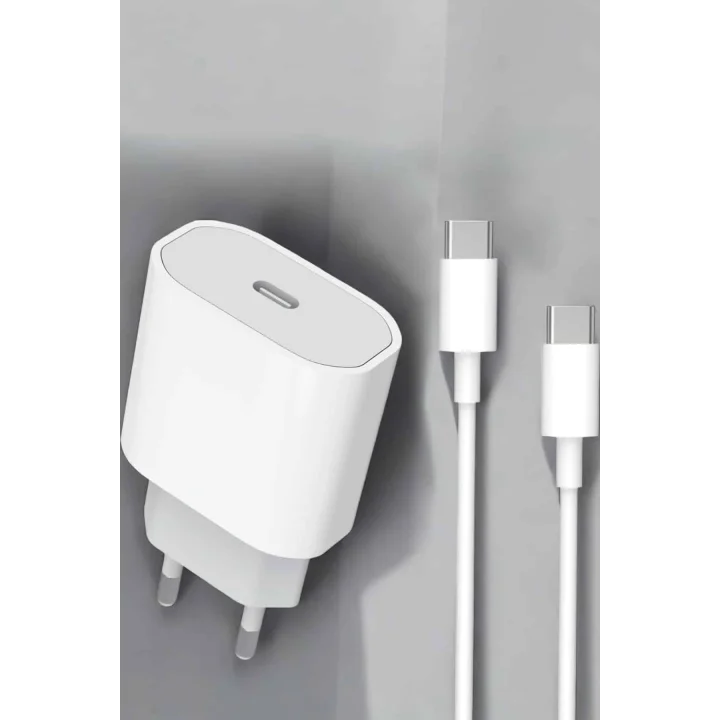 Mey İthalat® Güç Adaptörü ve Kablosu Şarj Aleti 15/15 Pro Max Uyumlu Hızlı Şarj