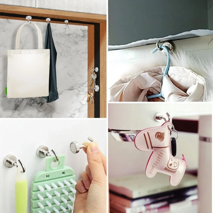 Mey İthalat®  Güçlü Manyetik Mutfak,Banyolar İçin Çok Amaçlı 2li Magnet Askı