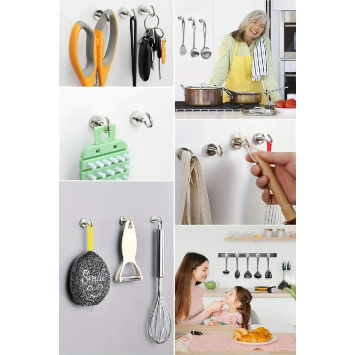 Mey İthalat®  Güçlü Manyetik Mutfak,Banyolar İçin Çok Amaçlı 2li Magnet Askı