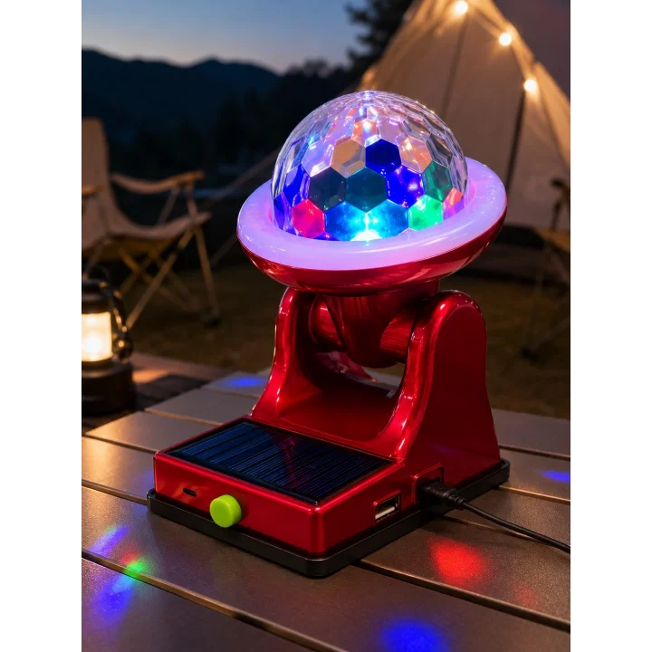 Mey İthalat® Güneş Enerjili LED Disco Lamba Şarjlı RGB Parti ve Dekoratif Aydınlatma Lambası