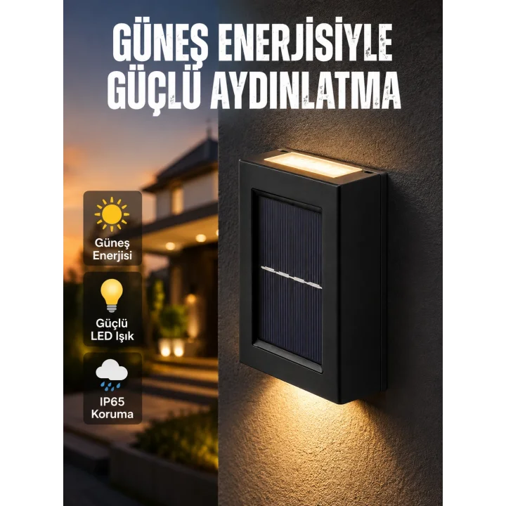 Mey İthalat® Güneş Enerjili LED Duvar Aydınlatması Yeni Nesil