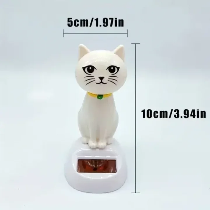 Mey İthalat® Güneş Enerjili Solar Sallanan Kedi Figürü