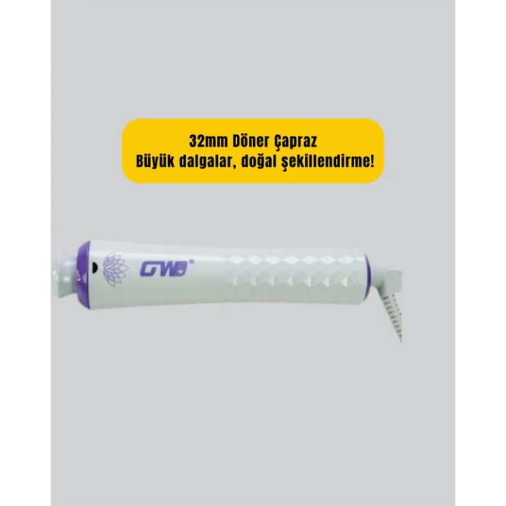 Mey İthalat® GW 32mm Döner Başlıklı Saç Kıvırma Makinesi – Her An Her Yerde Profesyonel Şekillendirme