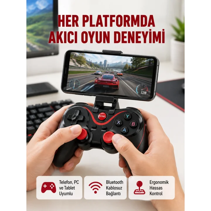 Mey İthalat® Hafif ve Taşınabilir Kablosuz Bluetooth Oyun Konsolu