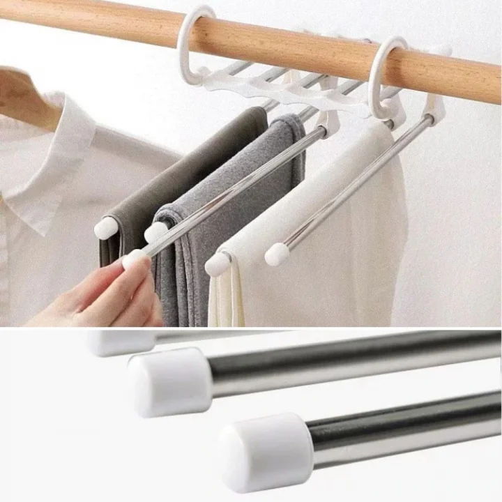 Mey İthalat®   Hareketli Dolap İçi Pantolon Kravat Şal Askı Sistemi Düzenleyici Katmanlı Askılık Organizer