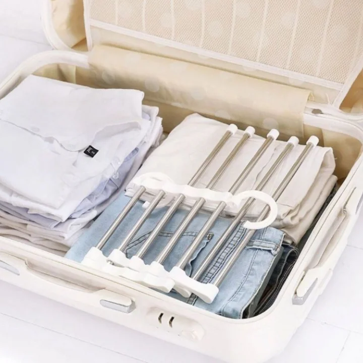 Mey İthalat®   Hareketli Dolap İçi Pantolon Kravat Şal Askı Sistemi Düzenleyici Katmanlı Askılık Organizer