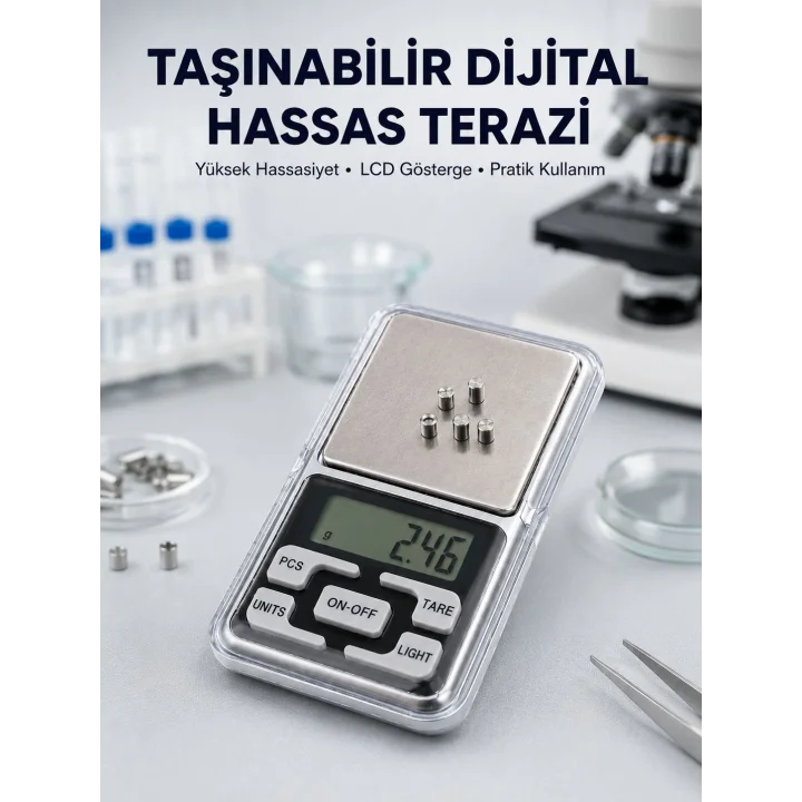 Mey İthalat® Hassas Tartım İçin Dijital Cep Terazisi Sayma Modlu Yeni Nesil