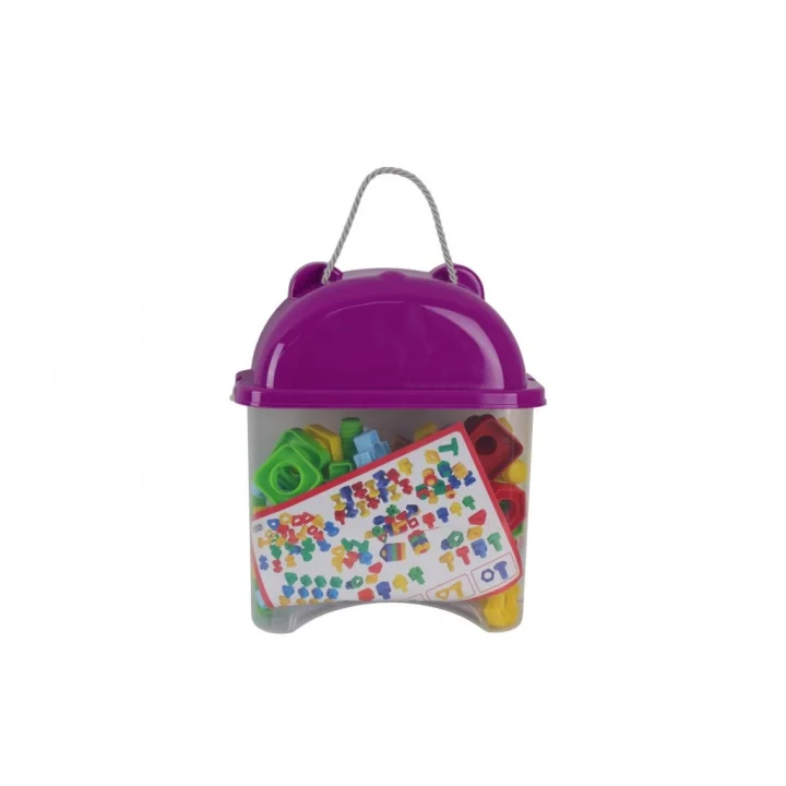 Mey İthalat® HC1046 HAYVAN FİGÜRLÜ KAPTA 66 PARÇA GEOMETRİK SOMUN CIVATA