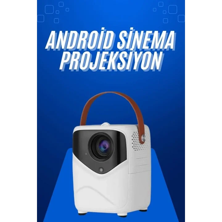 Mey İthalat® HD Ayaklı Portatif Projeksiyon Cihazı Android İşlemcili Sinema Projektörü