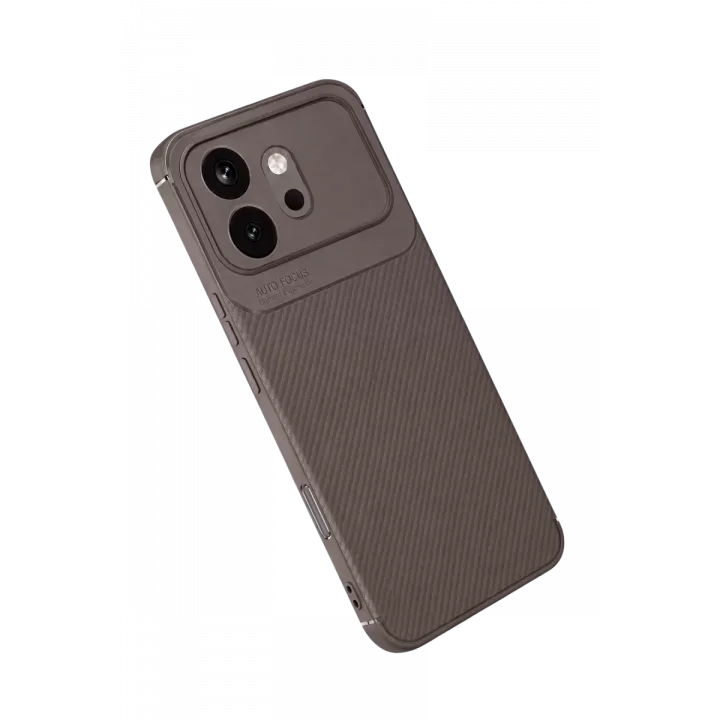 Mey İthalat®  Huawei Honor 600 Auto Focus Karbon Kapak - Gri
