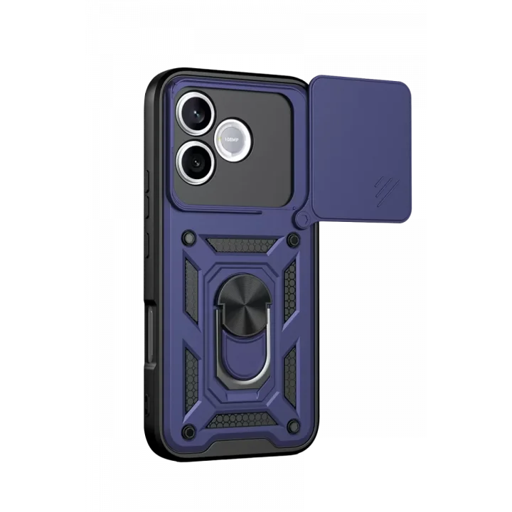 Mey İthalat®  Huawei Honor 600 Lite Pars Lens Yüzüklü Silikon - Lacivert