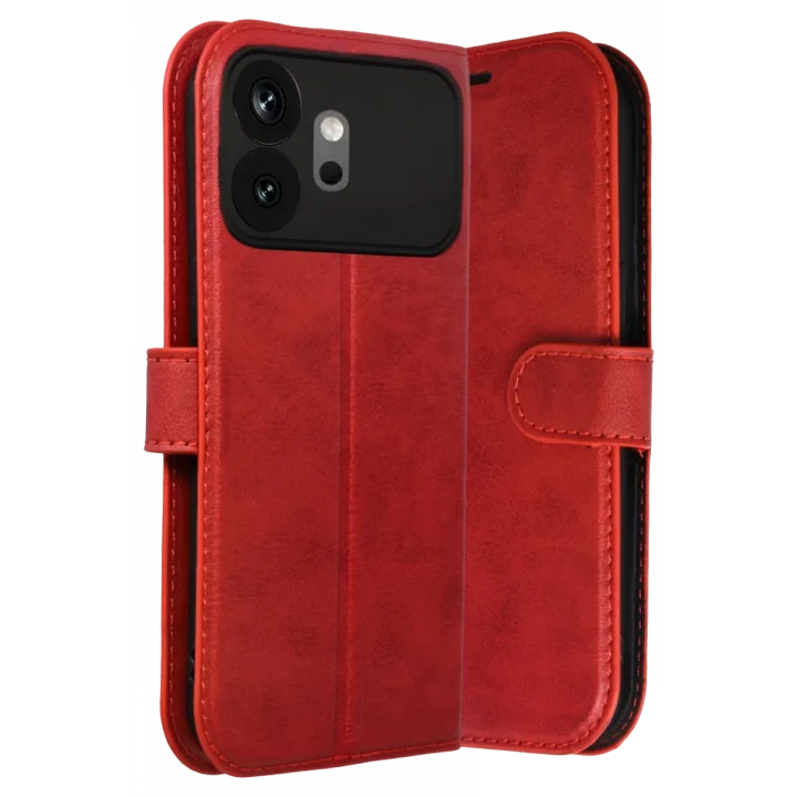 Mey İthalat®  Huawei Honor 600 Trend S Plus Kapaklı Kılıf - Kırmızı