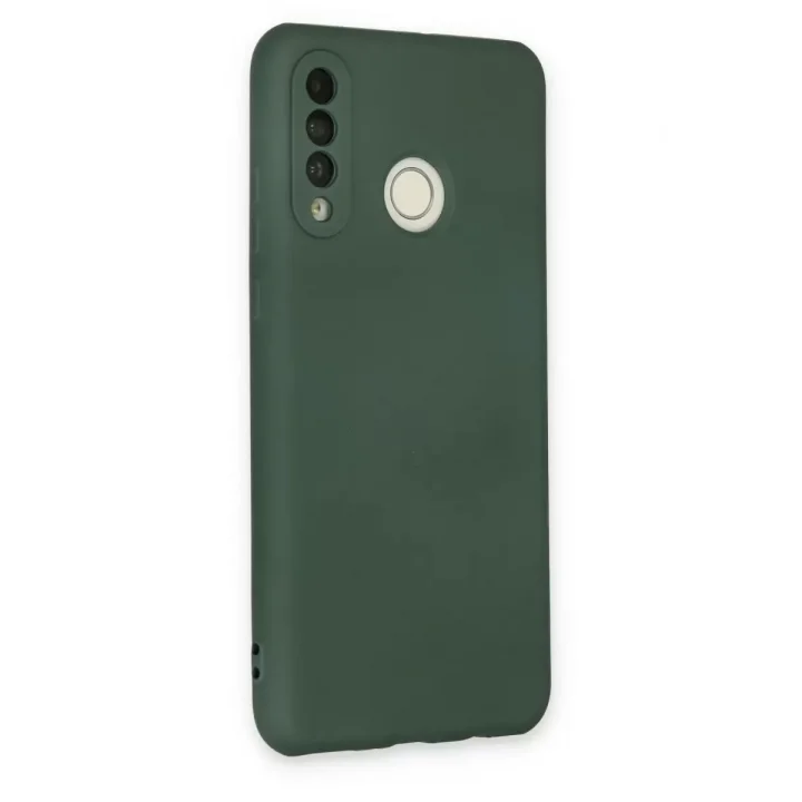 Mey İthalat®  Huawei P30 Lite Kılıf Nano içi Kadife Silikon - Koyu Yeşil
